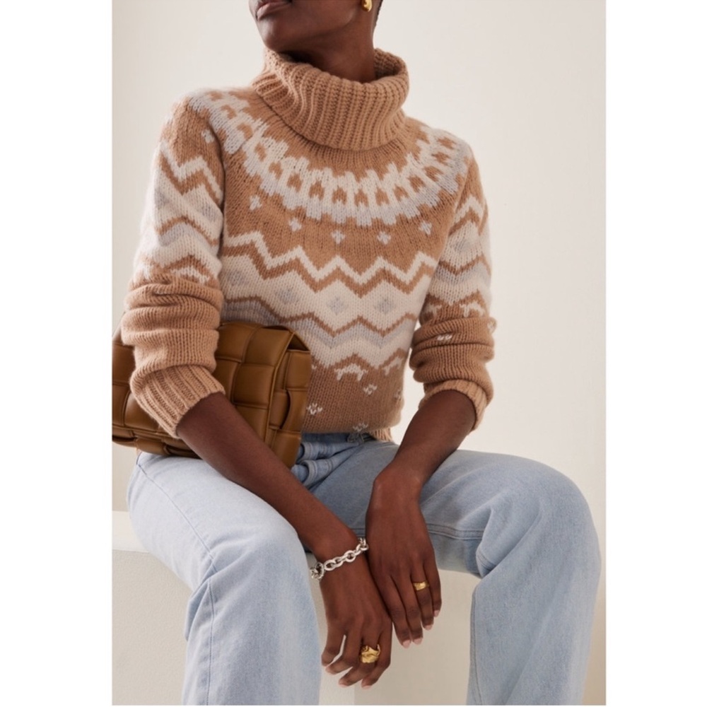 Bogner Sophi fair isle cashmere turtleneck ski sweater